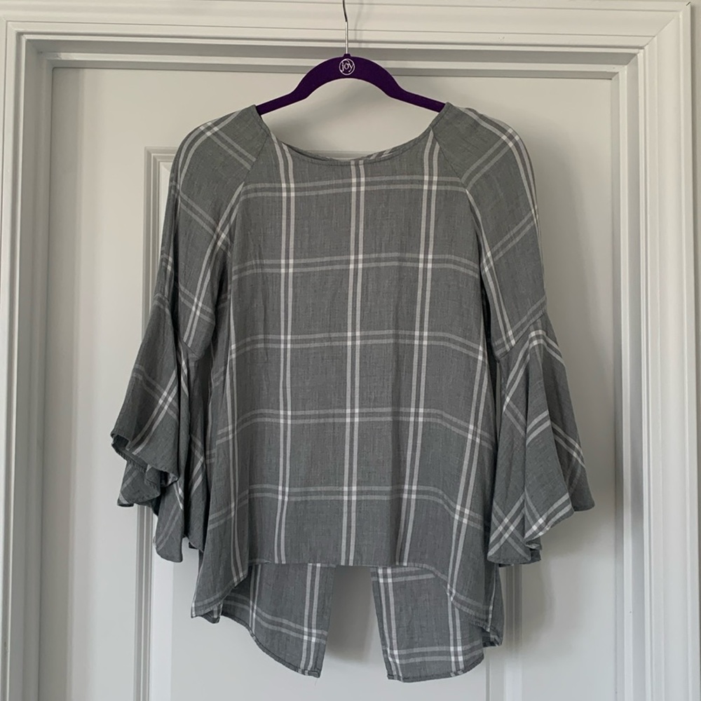 Lauren Conrad Grey Blouse Size: S